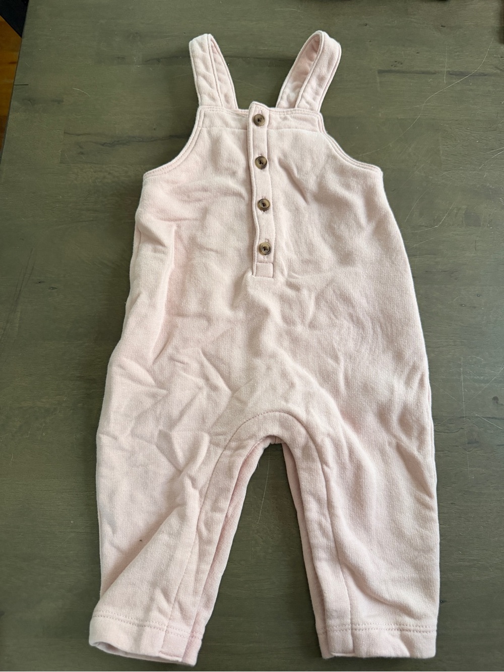 Old Navy Light Pink Cotton Button-Front Overalls